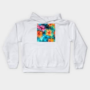 Rainbow flowers Kids Hoodie